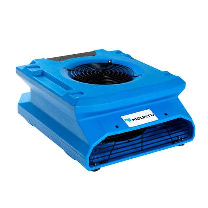 DRYPRO 1/4 HP 1200 CFM Low Profile Air Mover, 2-Speed Carpet Dryer Floor Fan with Dual GFCI Outlets, Stackable Lightweight Blower for Water Damage Restoration (Blue)