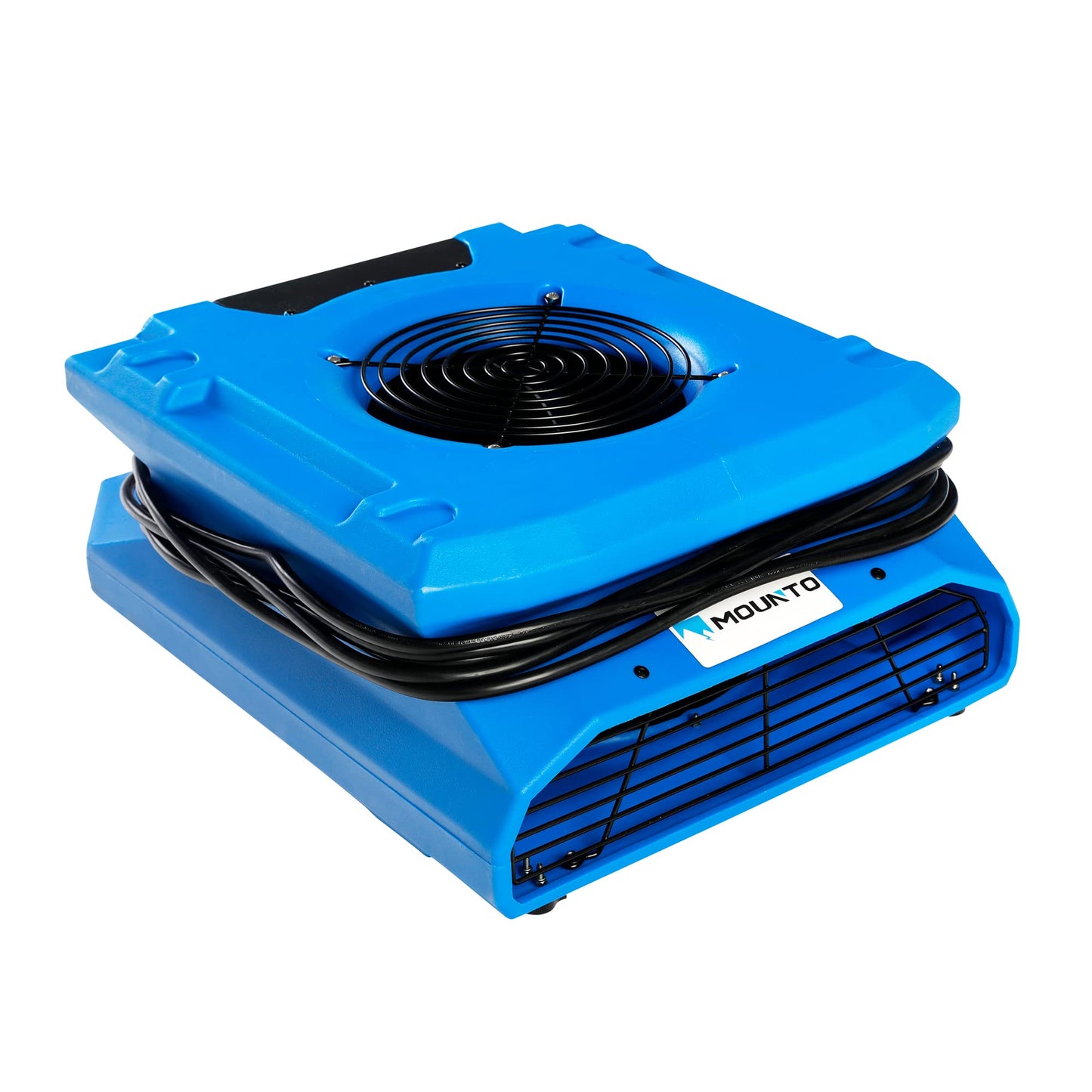 DRYPRO 1/4 HP 1200 CFM Low Profile Air Mover, 2-Speed Carpet Dryer Floor Fan with Dual GFCI Outlets, Stackable Lightweight Blower for Water Damage Restoration (Blue)
