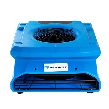 DRYPRO 1/4 HP 1200 CFM Low Profile Air Mover, 2-Speed Carpet Dryer Floor Fan with Dual GFCI Outlets, Stackable Lightweight Blower for Water Damage Restoration (Blue)