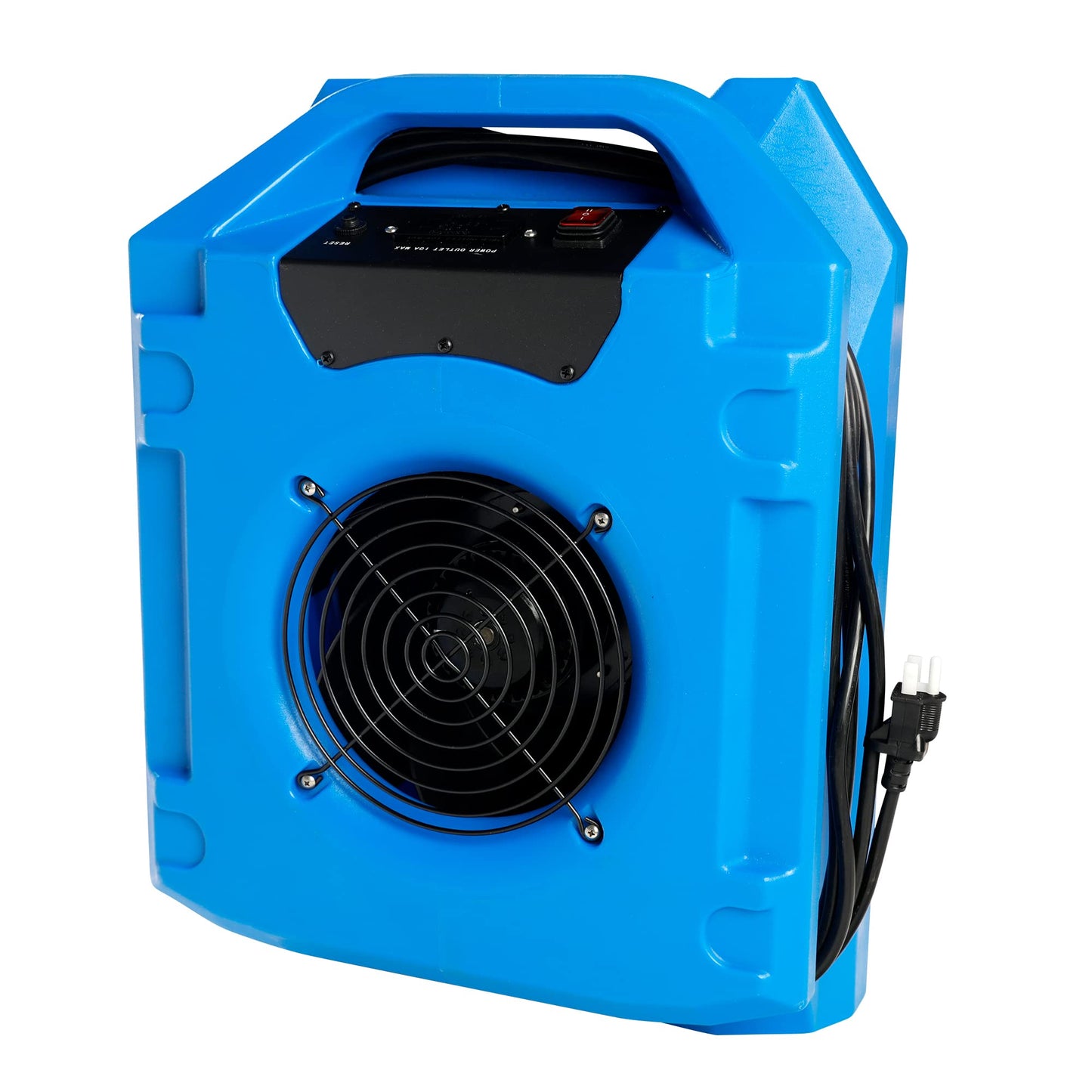 DRYPRO 1/4 HP 1200 CFM Low Profile Air Mover, 2-Speed Carpet Dryer Floor Fan with Dual GFCI Outlets, Stackable Lightweight Blower for Water Damage Restoration (Blue)