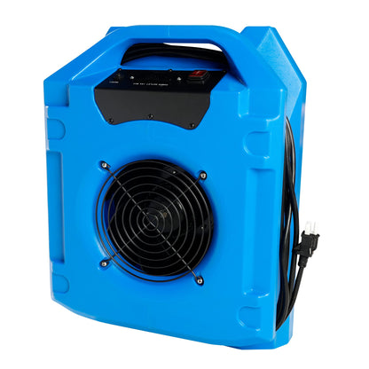 DRYPRO 1/4 HP 1200 CFM Low Profile Air Mover, 2-Speed Carpet Dryer Floor Fan with Dual GFCI Outlets, Stackable Lightweight Blower for Water Damage Restoration (Blue)