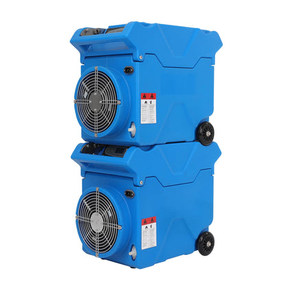 DRYPRO 150pints Commercial LGR Dehumidifier w/Handle and Wheels - Panasonic Compressor, ETL Certified, Compact & Stackable, Built-in Pump, LED Display