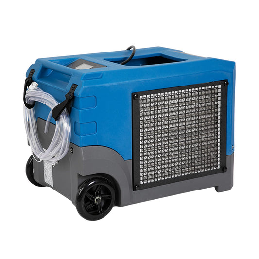 DRYPRO  268Pints LGR Commercial Compact Dehumidifier with Pump and Drain Hose, LGR Portable Dehumidifier with wheels for Home, Basements, Garages, and Job Sites (Blue)