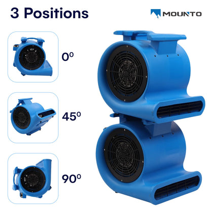 DRYPRO 3-Speed Air Mover 1HP 4000+ CFM Monster Floor Blower Carpet Dryers Janitoral Floor Dryer